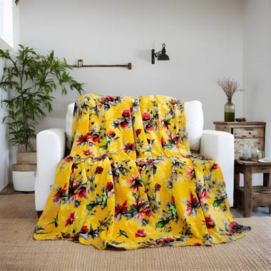 Yellow cheap flower blanket